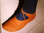 D&eacute;tail de la broderie de la chaussure